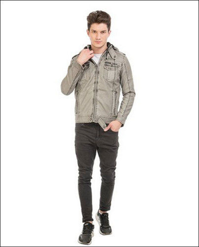 Gray Eco Friendly Mens Denim Jackets