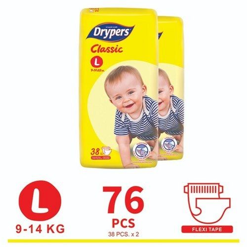 Drypers Classic Large Size Disposable Baby Diapers