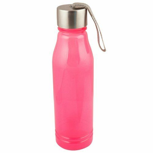 Pink Plastic Fridge Bottle With Steel Cap