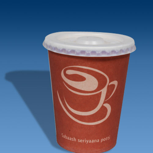 White Disposable Paper Hot Cups With Lid