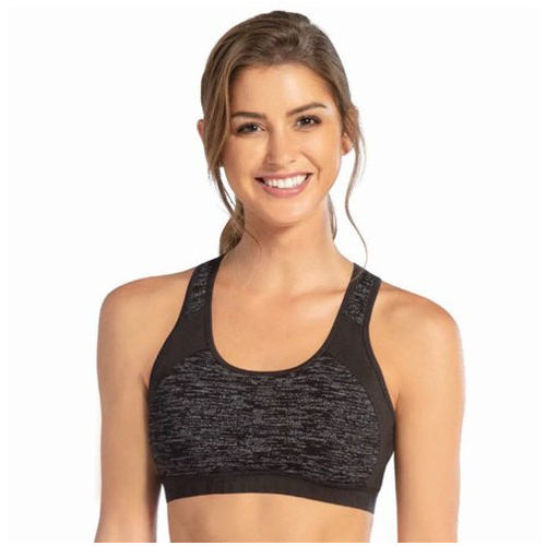 Plain Ladies Active Black Bra