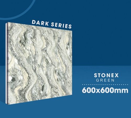 Multi Color Stonex Green Double Charged Vitrified Tiles (600X600 Mm)