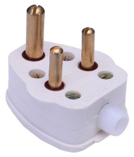 Brass 3 Pin Plastic Electrical Plug Top