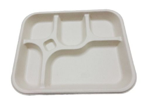 White 5 Compartment Plastic Tray