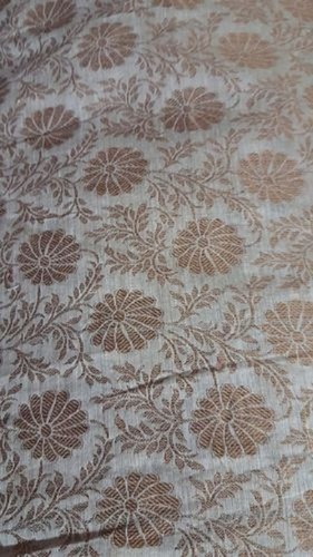 दाग और शिकन प्रतिरोधी सफेद और ग्रे (धूसर) फैंसी चंदेरी फ़ैब्रिक