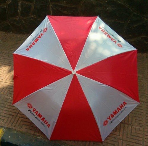 Red+White Two Fold Printed Promotional Polyester Umbrella