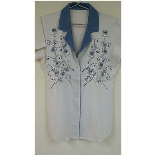 Ladies Embroidered White Shirt