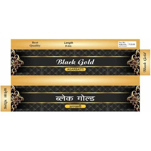 Printed Black Gold Agarbatti Packaging Box