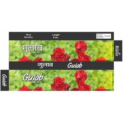 Printed Ghulab Agarbatti Box Length: 8-10 Inch (In)