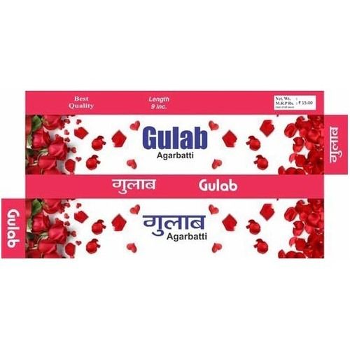Printed Ghulab Agarbatti Packaging Box