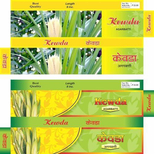 Printed Kewada Agarbatti Packaging Box Length: 8-10 Inch (In)