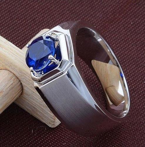 Silver Ring With Blue Sapphire