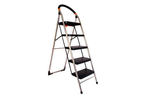 Durable 5 Step Folding Stainless Steel Ladder