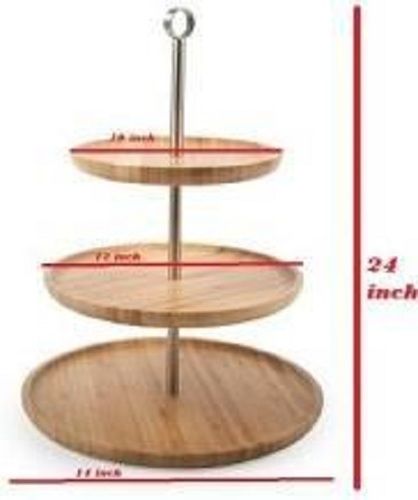 Various Colors Are Available Wooden Brass Fruit Stand