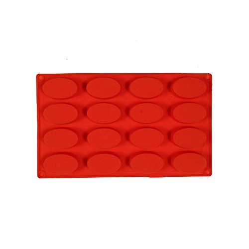 Rubber 16 Cavity Oval Shape Hotel Soap Mould (Random Color)