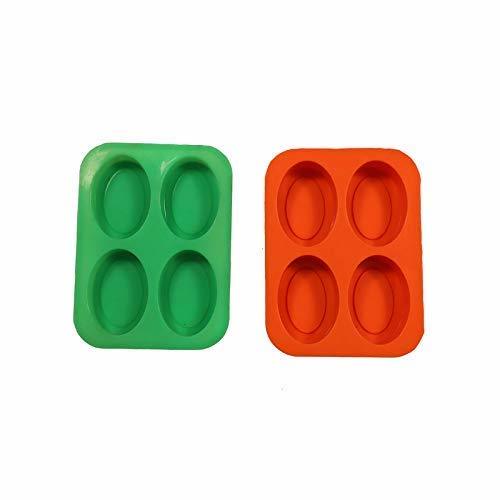 4 Cavity Oval Shape Round Pears Design Silicone Moulds