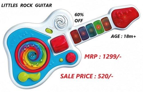 Multicolor Kids Plastic Musical Rock Guitar