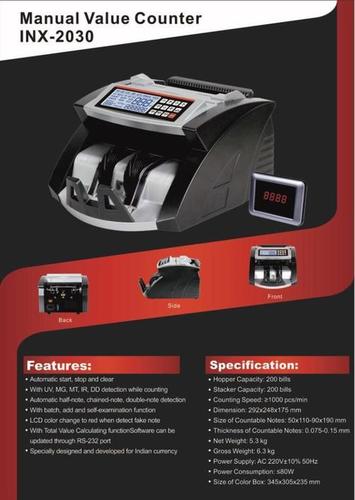 Manual Value Currency Counting Machine (Inx-2030) Counting Speed: >1000Pcs/Mins