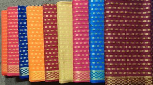 Colourfastness Pure Cotton Gold Boota Border Fabric