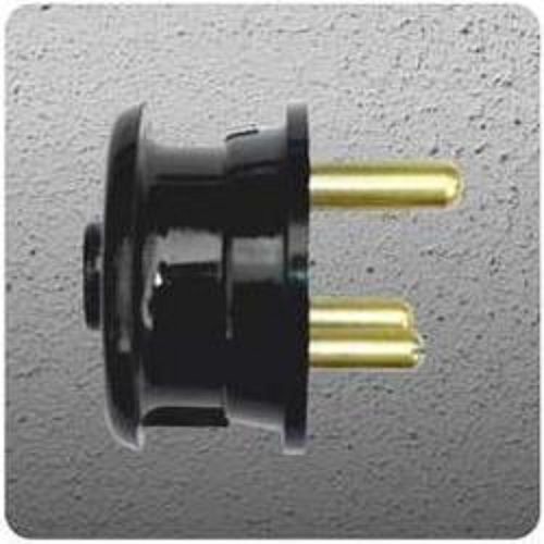 3 Pin Black Plastic Push Type Plug Top
