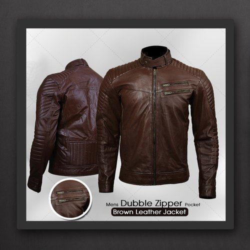 Double Zipper Leather Jacket