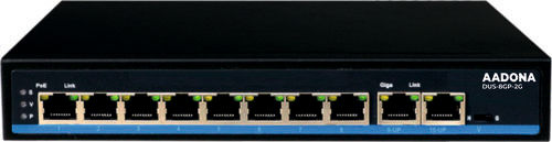 Black Poe Switch 8 Port, Supports Up To 250 Meters Distance