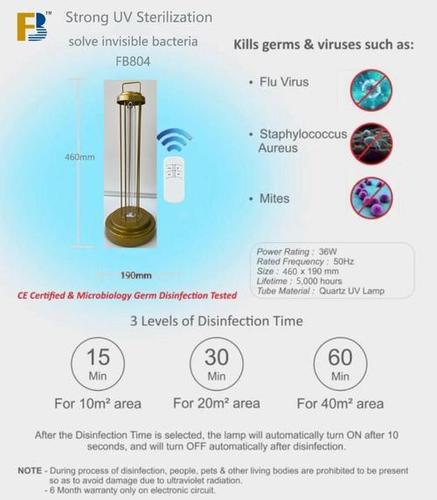 Ultrasonic Sterilization Equipments 804 Uv Disinfection Lamp