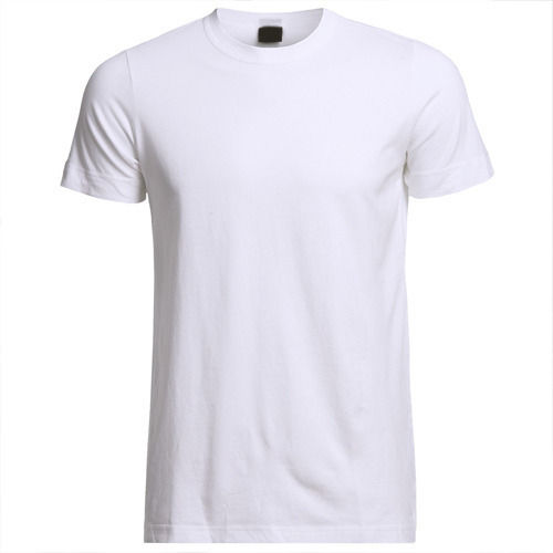 Plain Mens White Cotton T Shirt