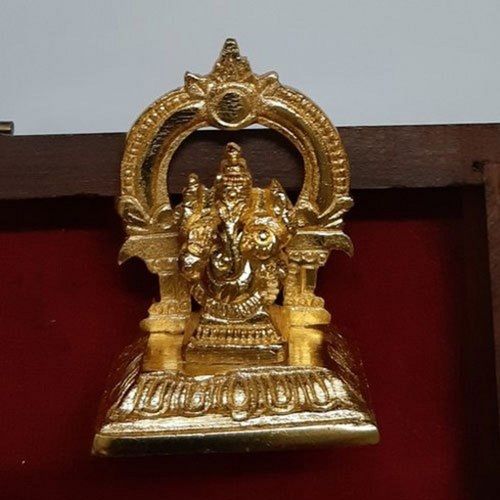 Light Weight Gold Plated Hindu Lord Ganesha Brass Statue