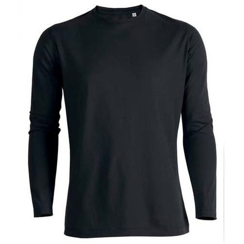 Mens Plain Black Full Sleeve T Shirt
