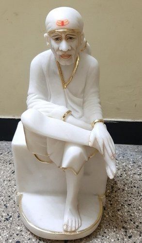  आध्यात्मिक गुरु शिरडी साईं बाबा सफेद संगमरमर की मूर्ति