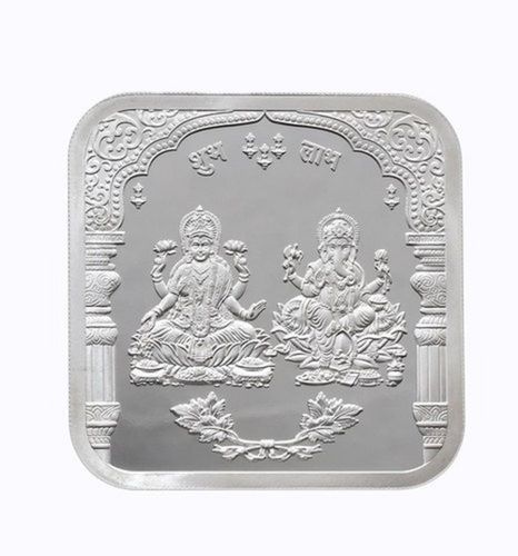 Light 

Weight Square Auspicious Laxmi Ganesh 999 Silver Coin