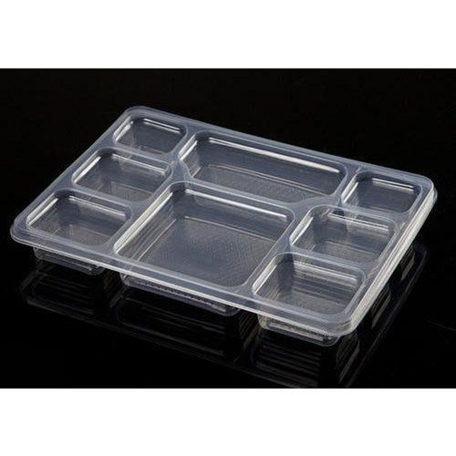 8 Compartment Transparent Flat Disposable Meal Tray