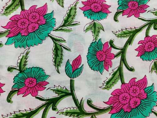 All Attractive Hand Block Floral Print Fabric