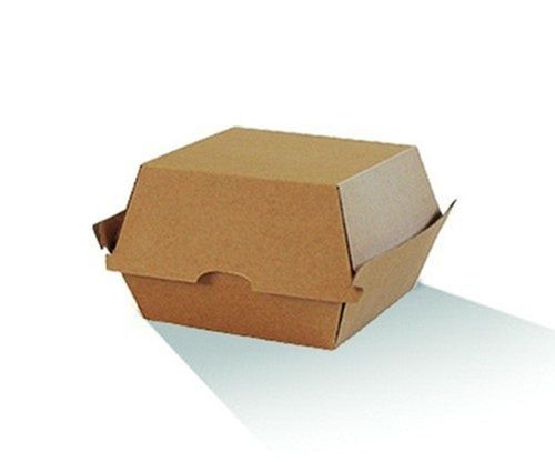 Disposable Brown Paper Burger Packaging Boxes Size: As Per Order Or Availability