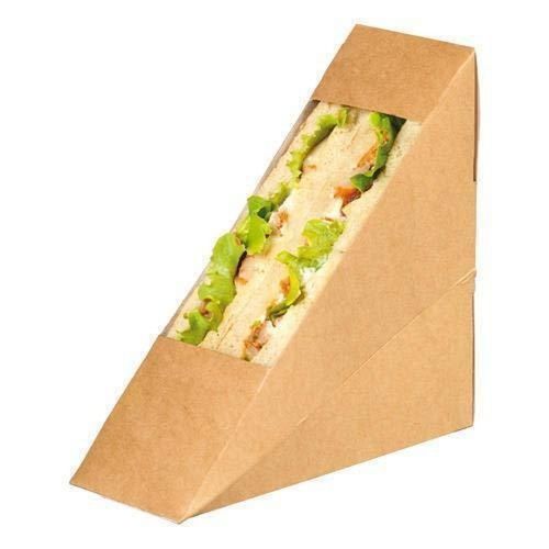  डिस्पोजेबल ब्राउन सैंडविच पैकेजिंग पेपर विंडो बॉक्स 