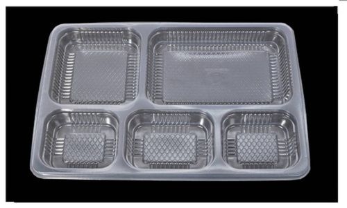 Food Grade Disposable 5 Compartment Plastic Meal Tray