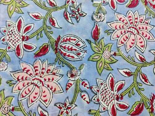 All Hand Block Floral Print Fabric