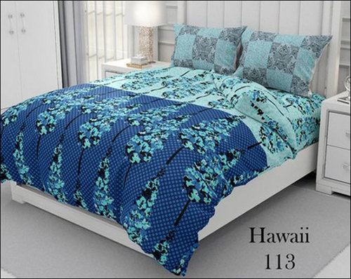 Green Anti Shrink King Size Printed Bedsheets