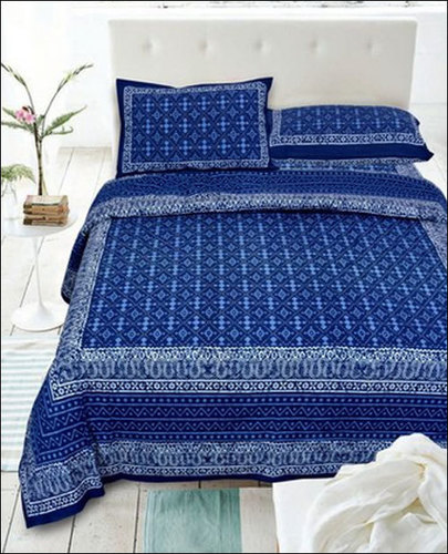 Green King Size Designer Printed Bedsheet