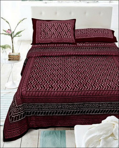 Green King Size Printed Bedsheet