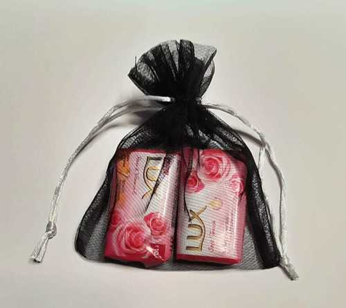 Black Handmade Soap Packing Poti-Drawstring Bags