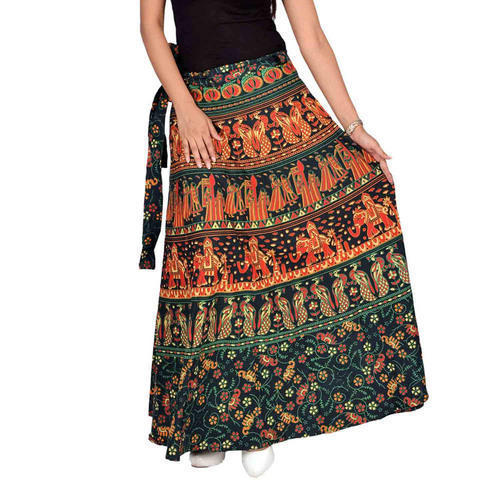 Printed Handloom Palace Multi Color Long Skirt Wrap Around Skirt For Womens  at Best Price in Jaipur