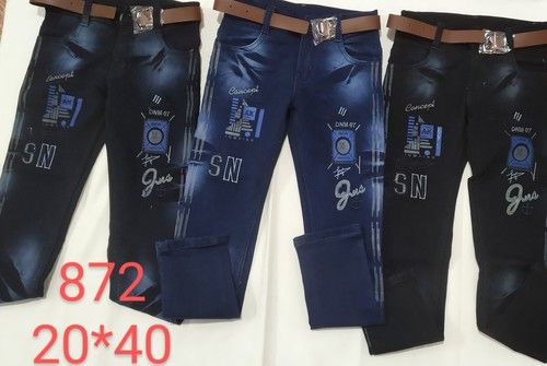 No Fade Fancy Pattern Boys Jeans