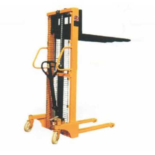 Ansu Manual Stacker - Mild Steel, 1150 mtr Fork Length, 550 mm Fork Width, Yellow | Strong, 1000 kg Lifting Capacity, Manual Power Source, New Condition