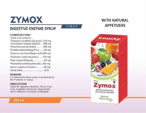 Zymox Digestive Enzyme Syrup With Natural Appetizers - 225ml (Pack Of 2 X 225ml)