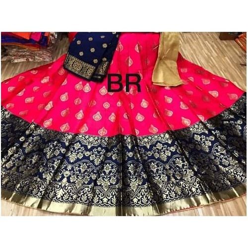 Traditional Ladies Pink And Black Lehenga Choli