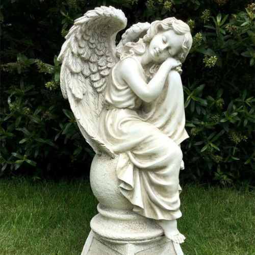 Angel Stone Statue - Intricate Carving, Elegant Look and Perfect Finish for Contemporary Home and Garden Decor