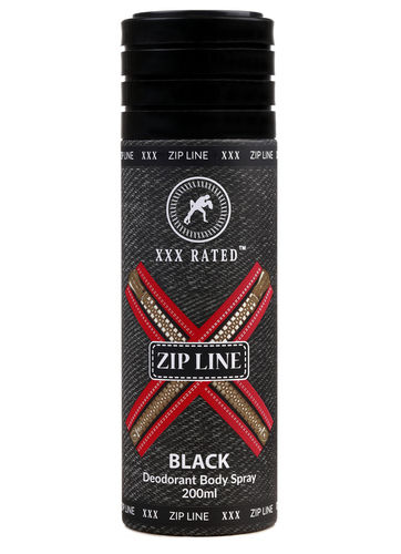 Xxx Rated Zipline Black Deodorant Body Spray - For Men And Women (200 Ml)