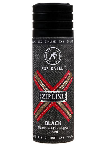  XXX रेटेड ज़िपलाइन ब्लैक डिओडोरेंट बॉडी स्प्रे - पुरुषों और महिलाओं के लिए (200 ml) 